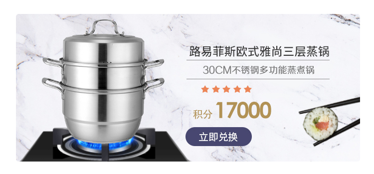 路易菲斯欧式雅尚三层30cm蒸锅